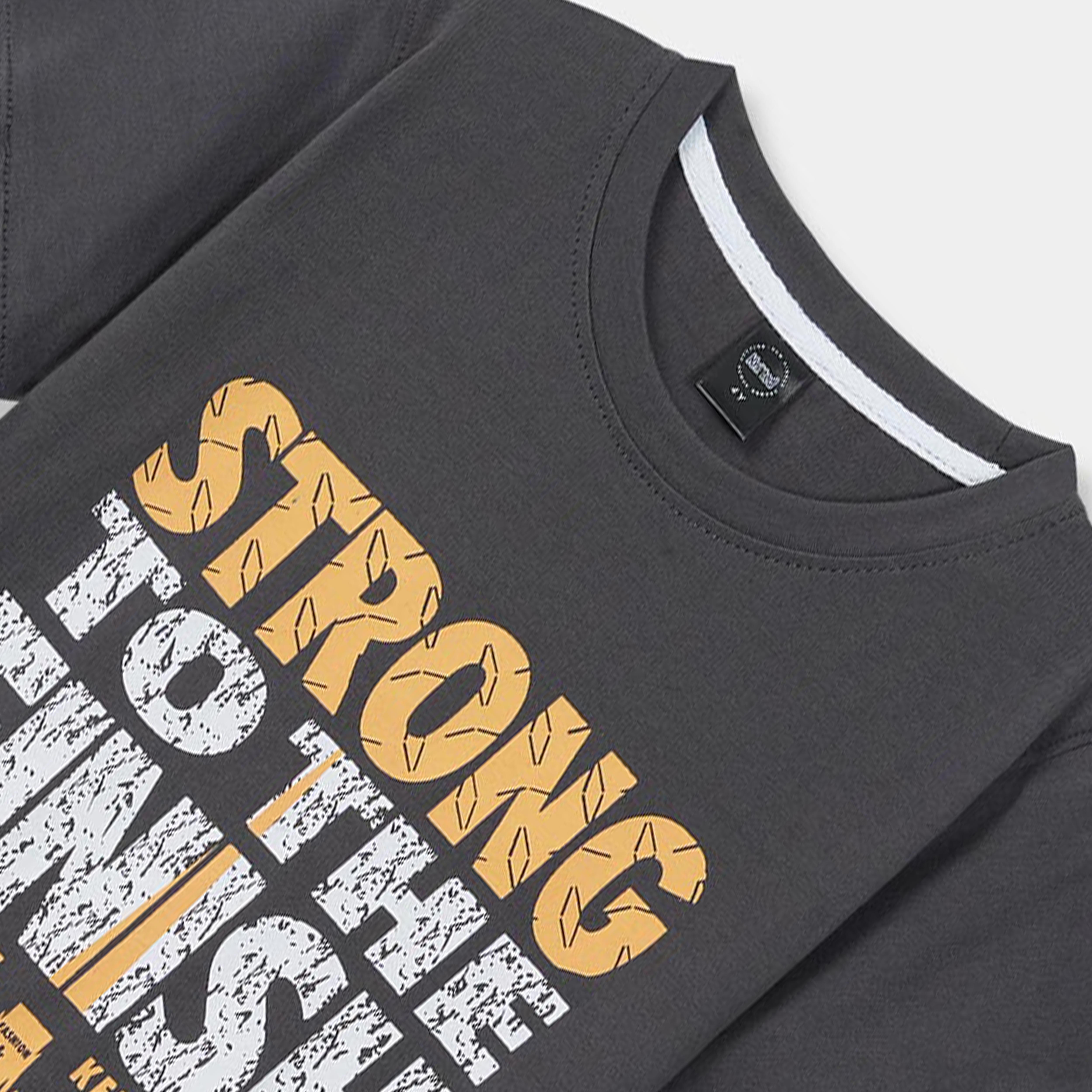 Strong to the finish printed Tee shirt and for kids