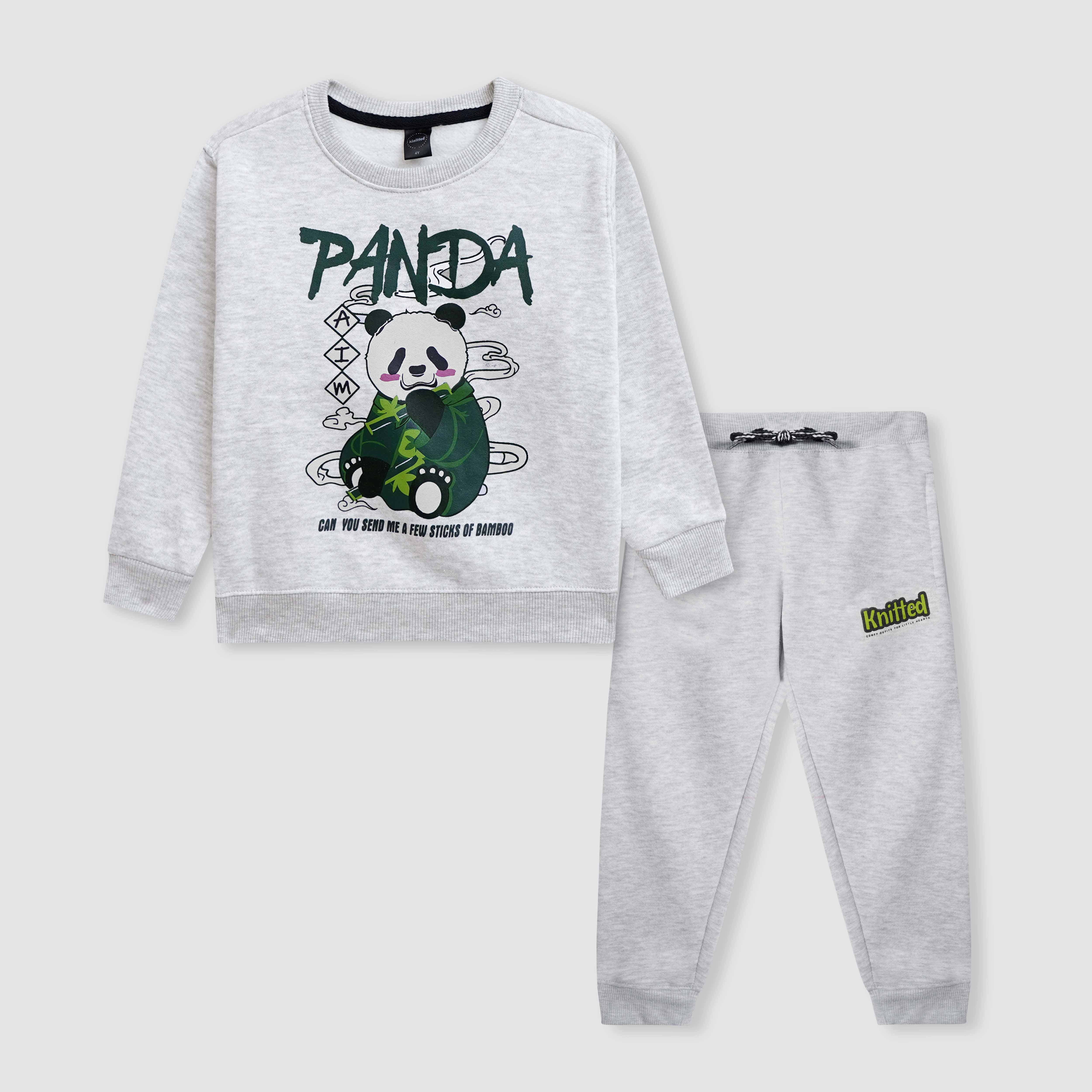 Panda printed suit in fleece For Kids