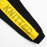 Black with yellow stripe Fleece Trouser For Kids