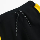 Black with yellow stripe Fleece Trouser For Kids