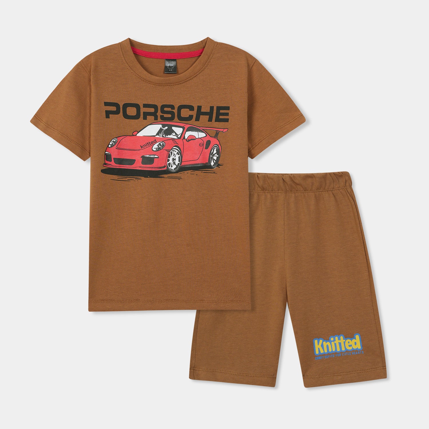 porsch car printed Tee shirt  and shorts for kids