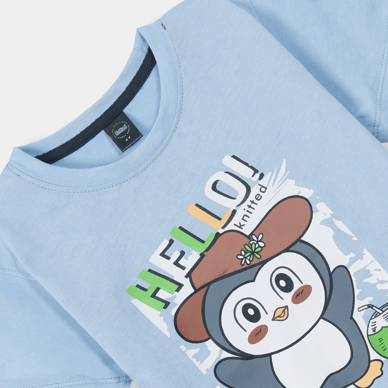 Hello Panda printed Tee shirt  and shorts for kids