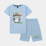 Hello Panda printed Tee shirt  and shorts for kids