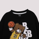 Basketball bear printed suit in fleece For Kids