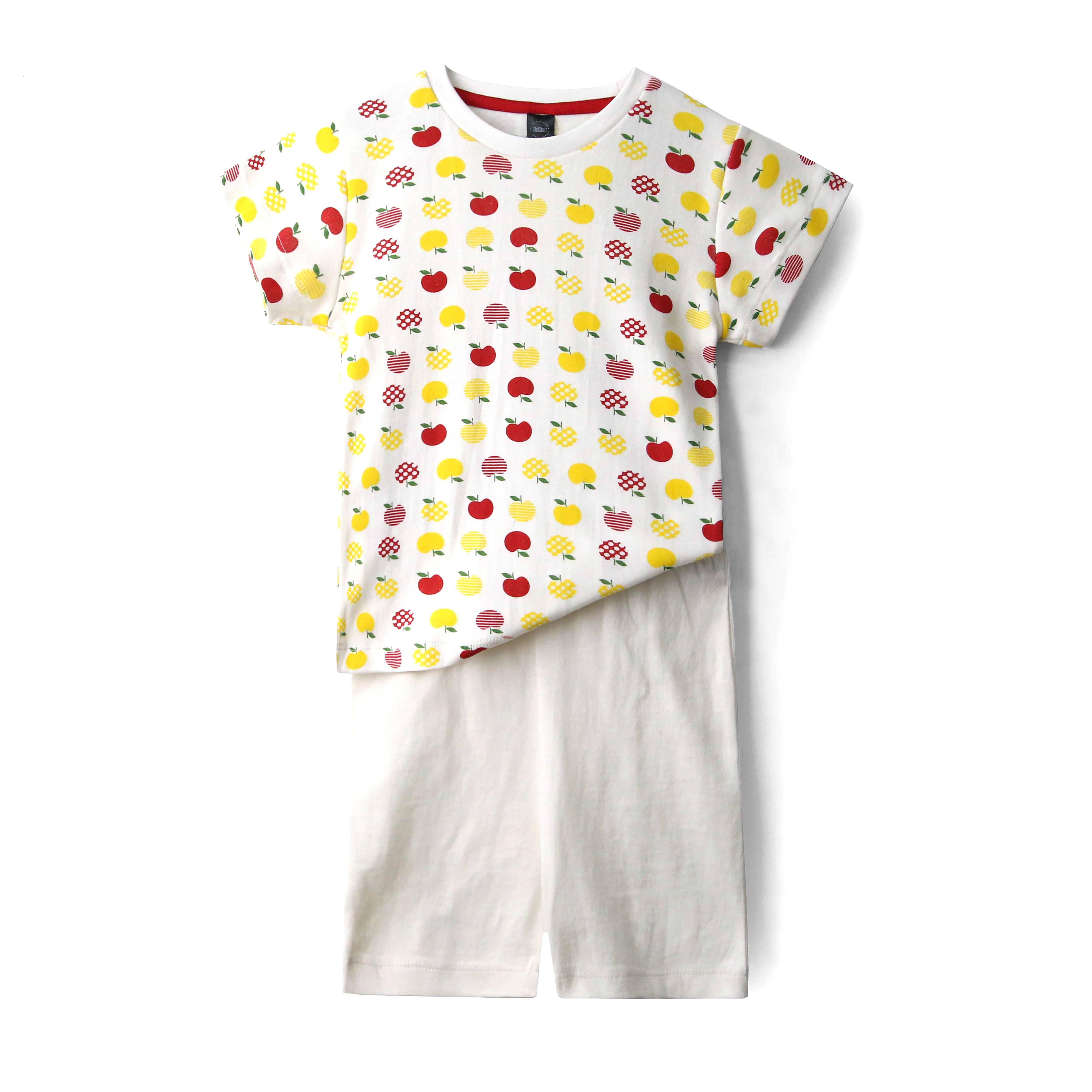 Apple print tee shirt and shorts for infants