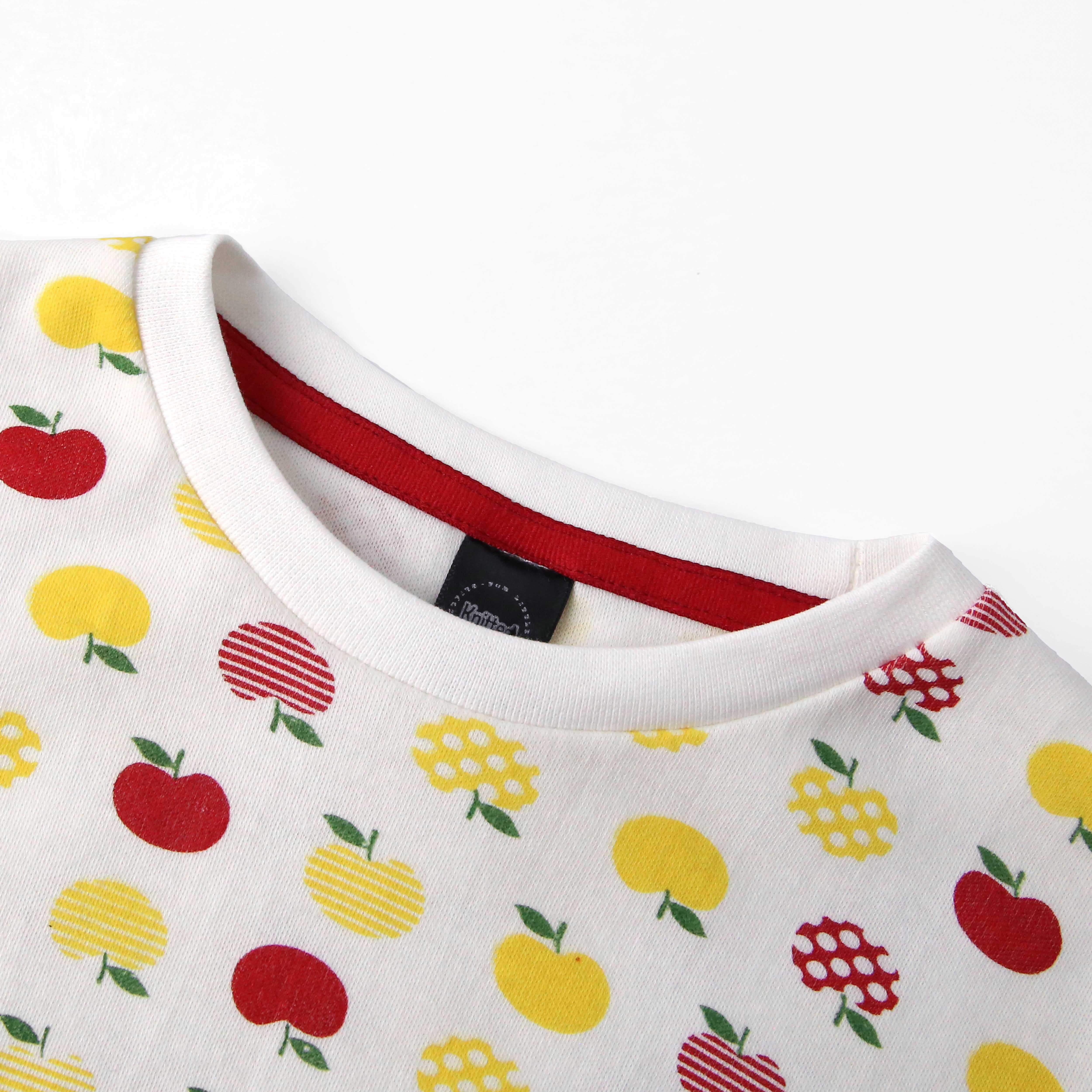 Apple print tee shirt and shorts for infants