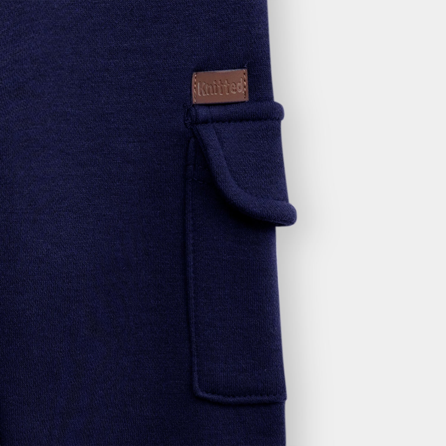 Navy blue 4 pocket trouser in fleece fot kids