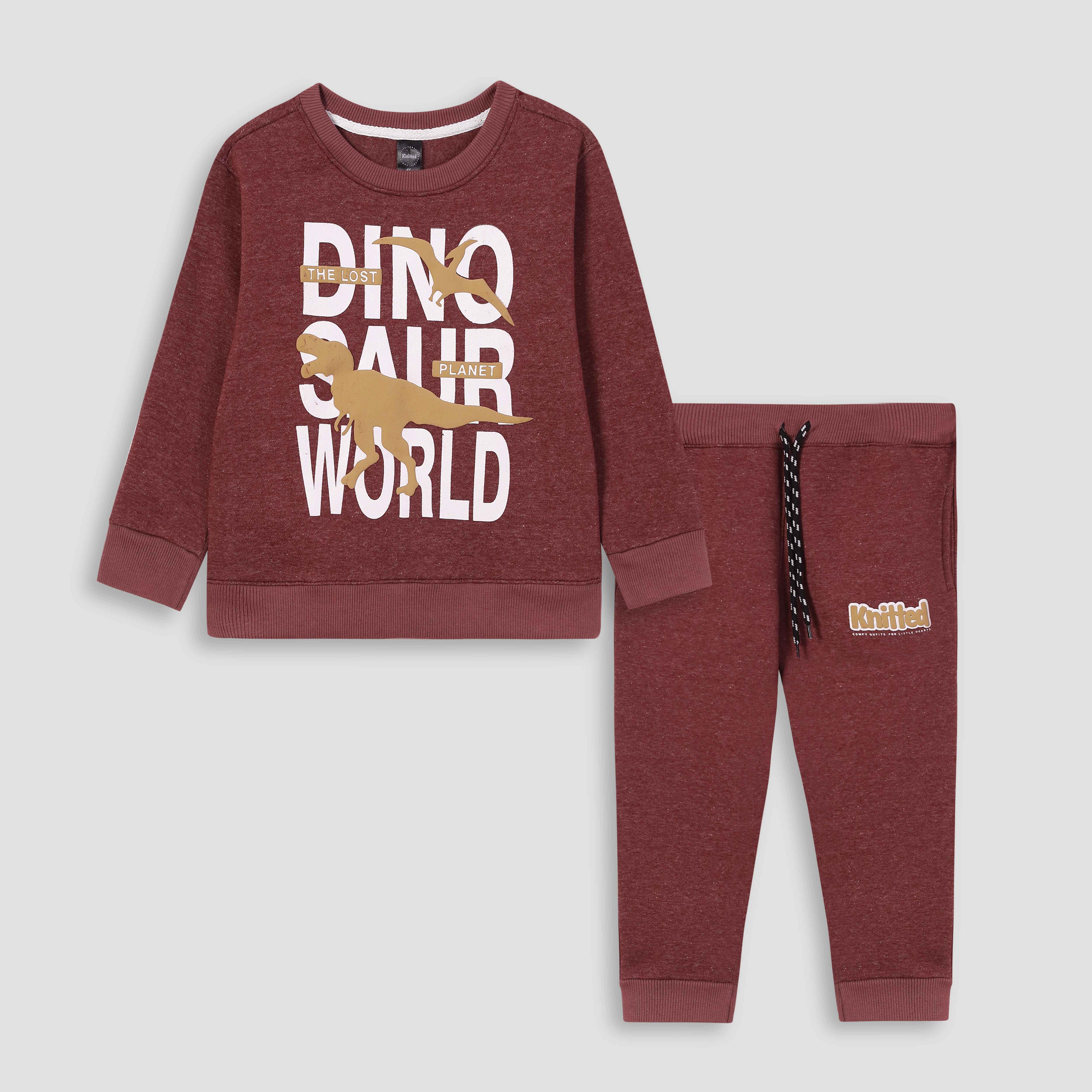 Dino World printed suit in fleece For Kids