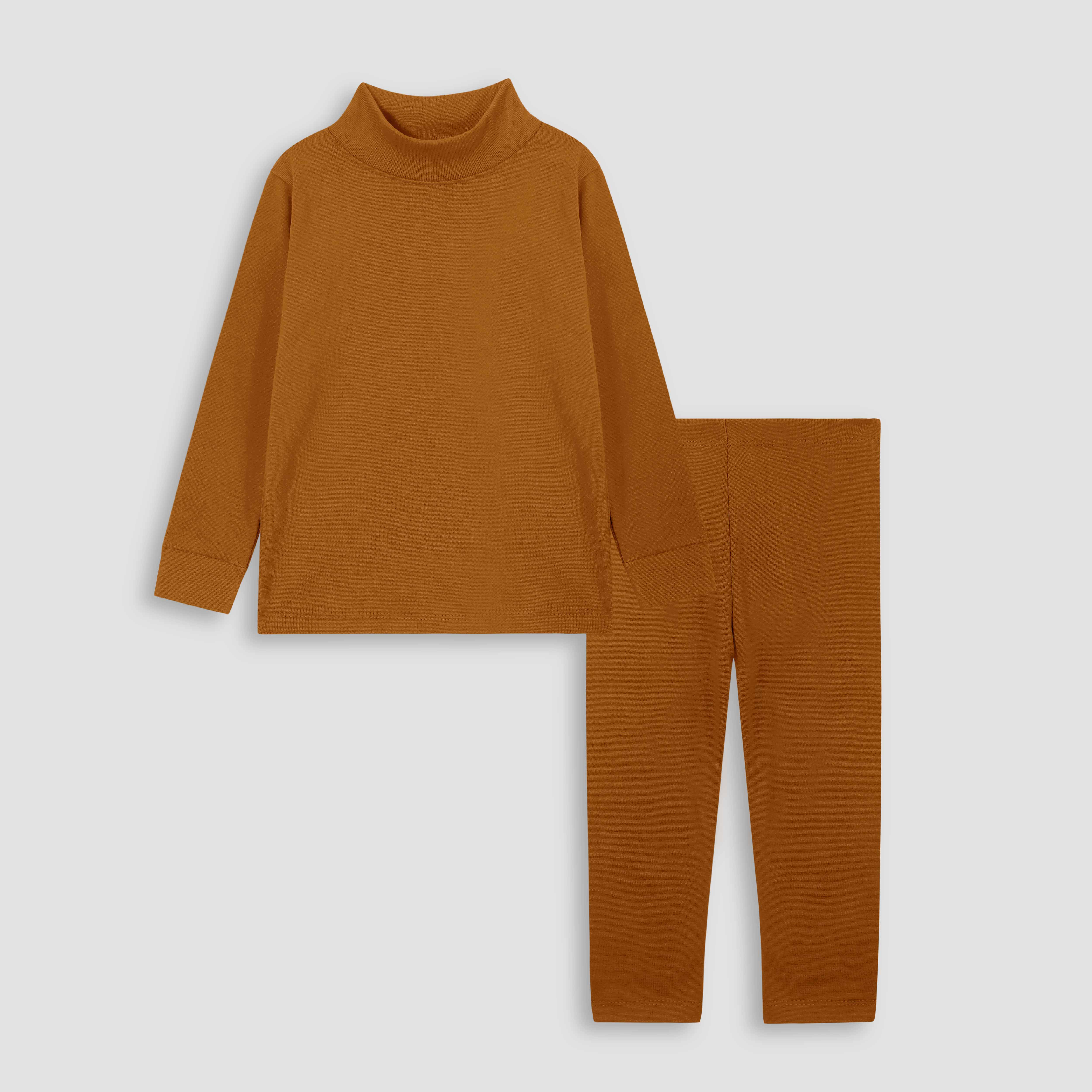 Brown inner ( mock neck & leggings) for kids.