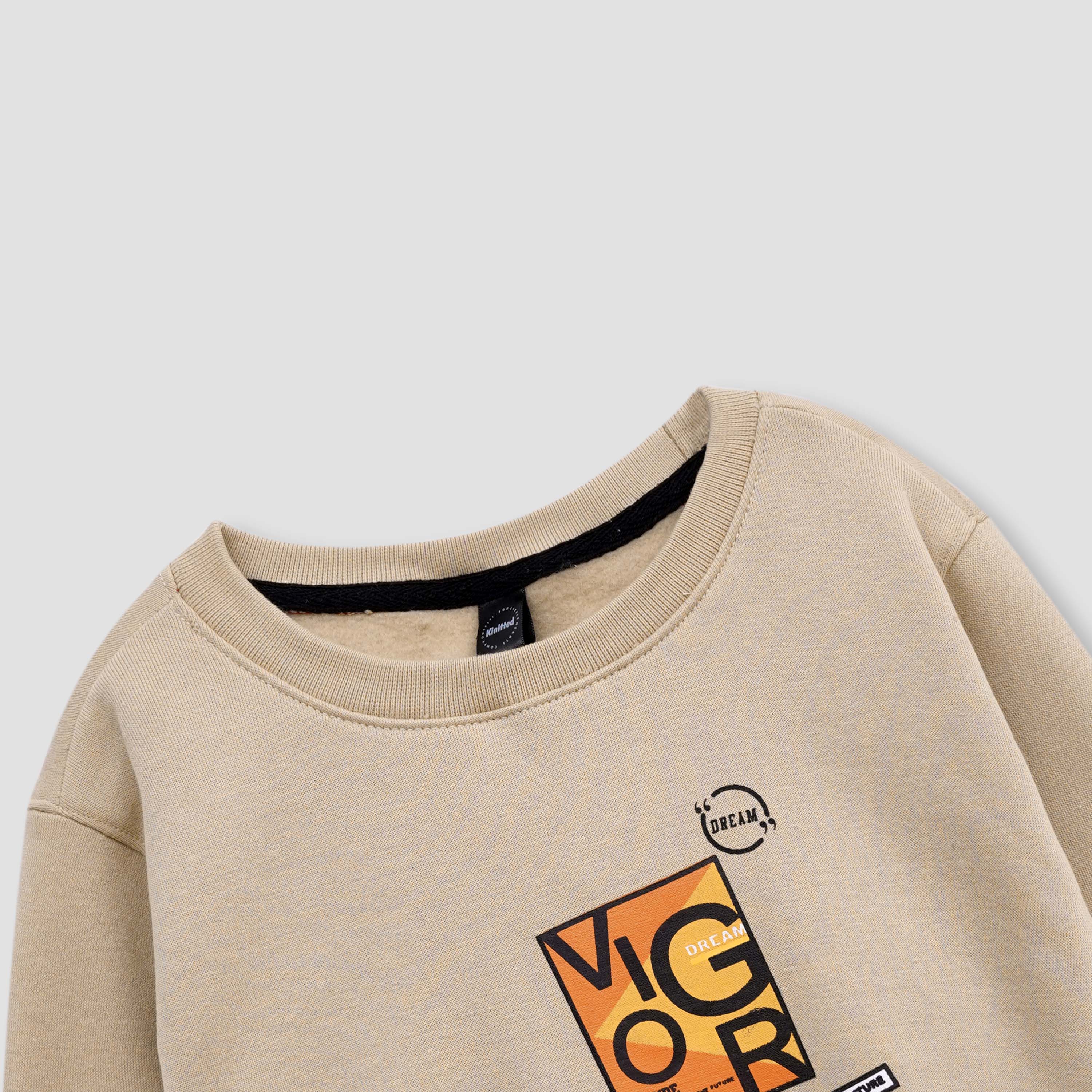 Vigor Printed Fleece Sweatshirt for kids