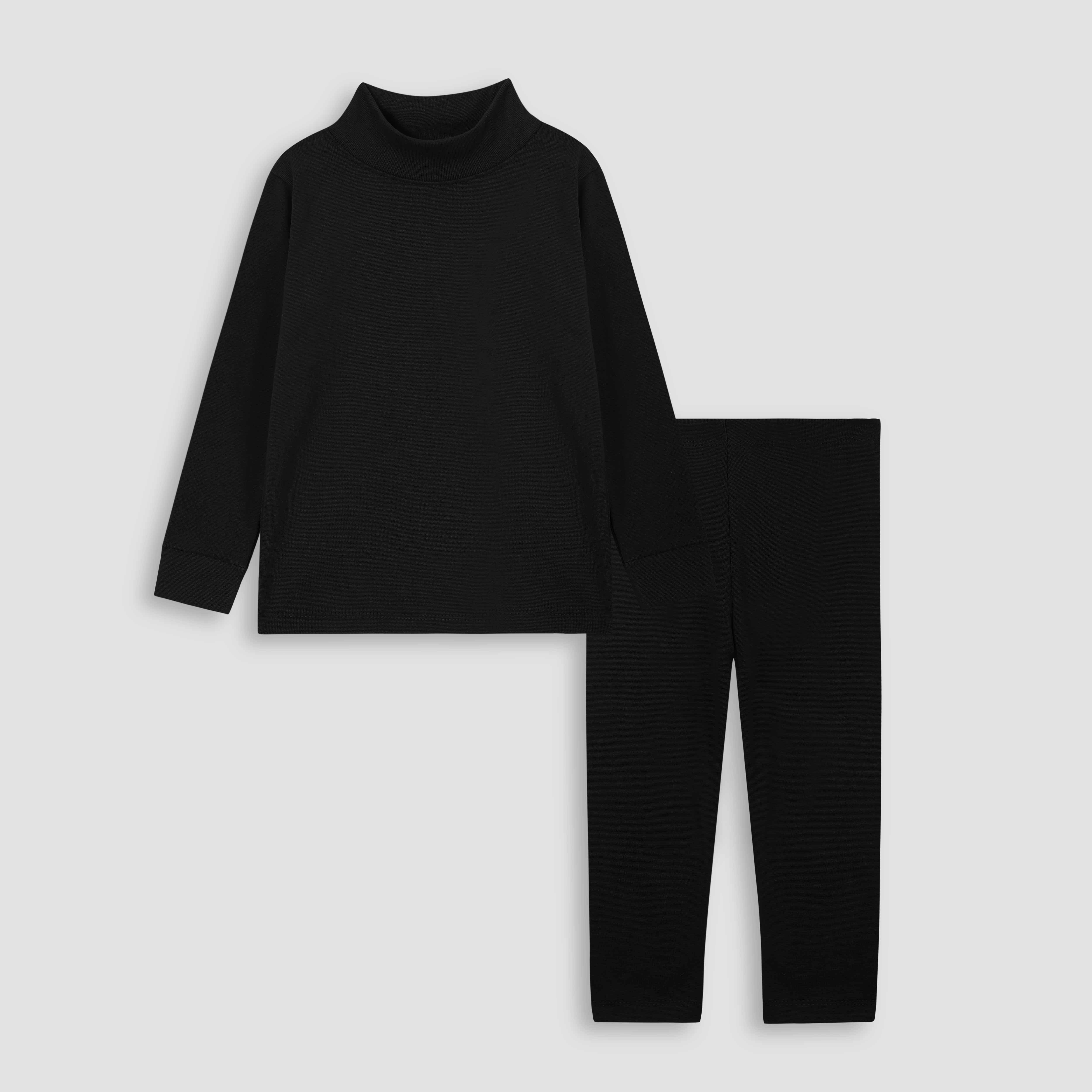 Black inner ( mock neck & leggings) for kids.