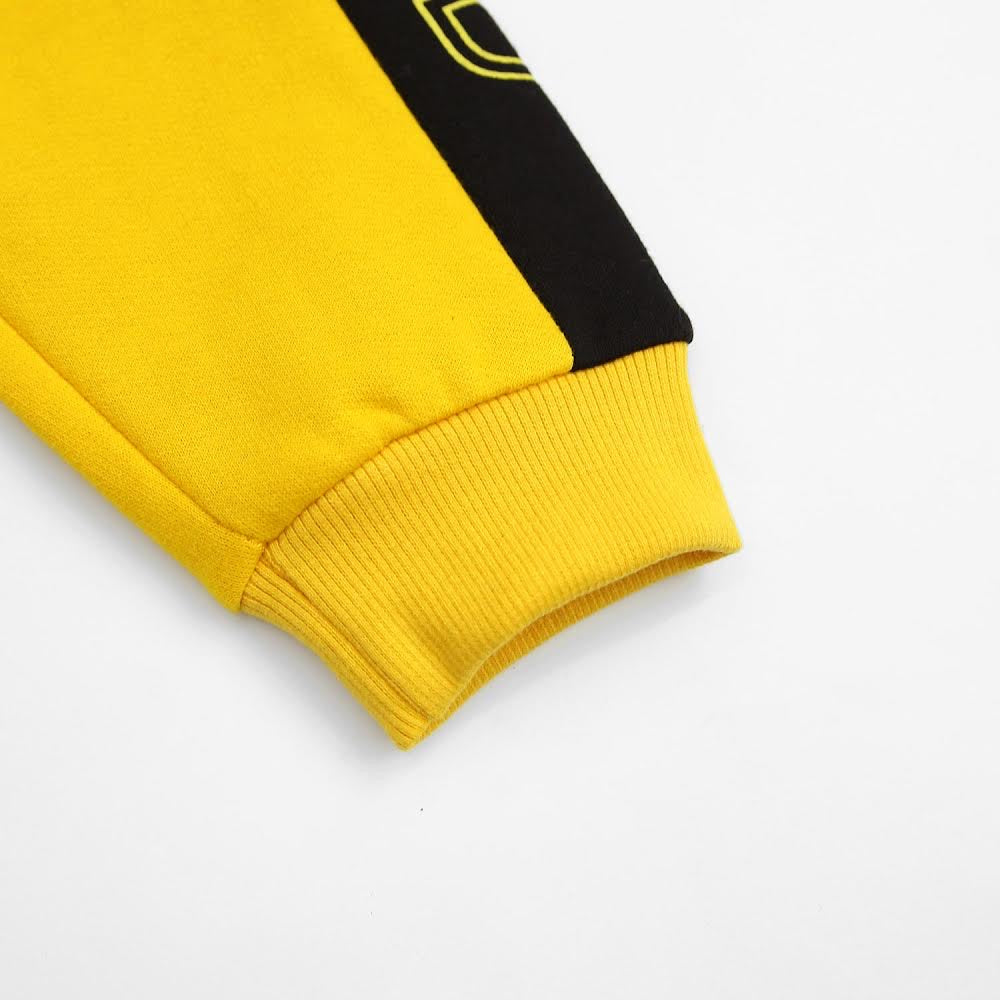 Yellow with black stripe  Fleece Trouser For Kids