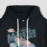 Monster truck printed hoodie in fleece for kids