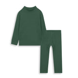 Green inner ( mock neck & leggings) for kids.