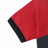 Red with grey panel Polo shirt for Boys