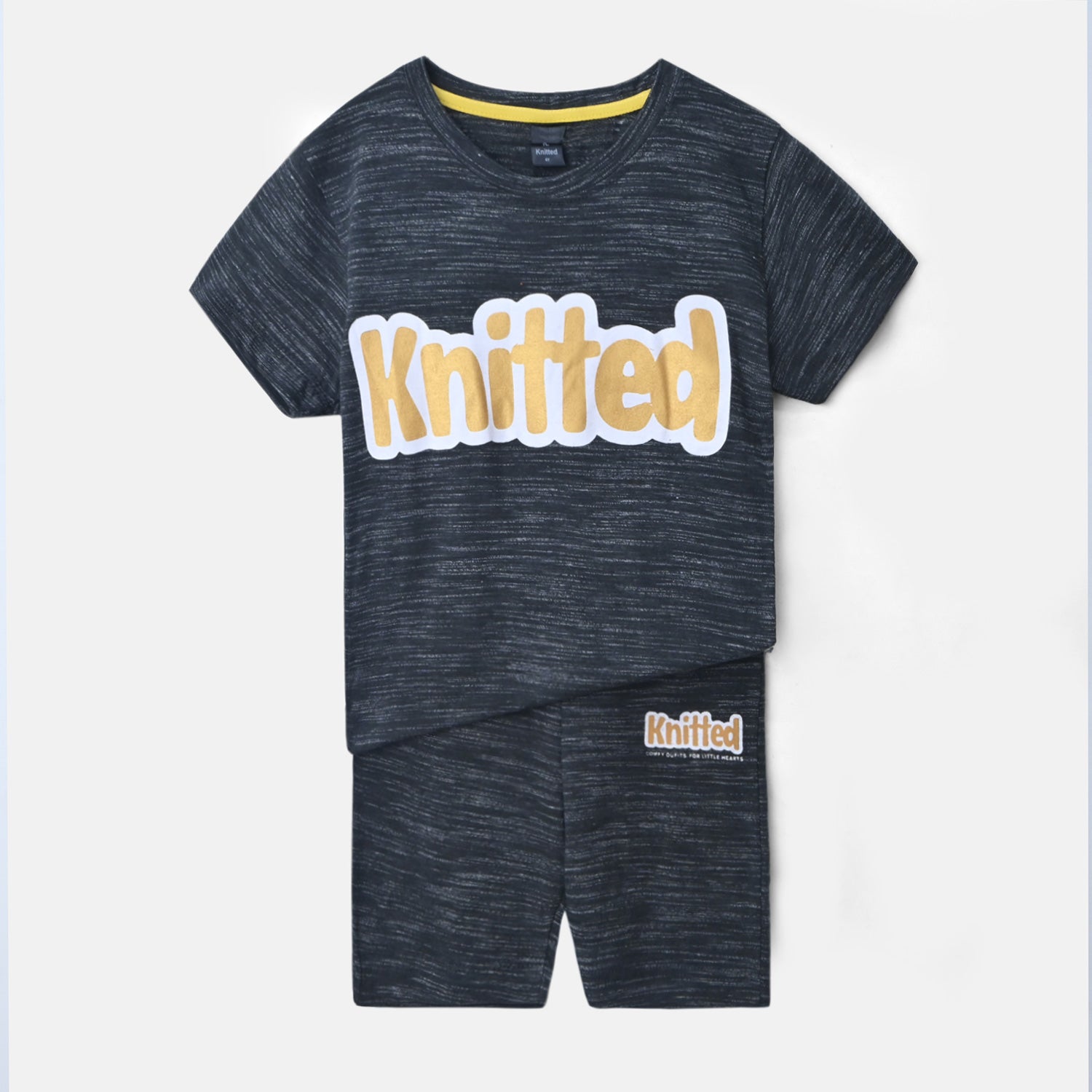 Knitted printed Tee and shorts For Kids