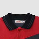 Red with grey panel Polo shirt for Boys