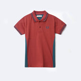 Red with green Polo shirt for Boys