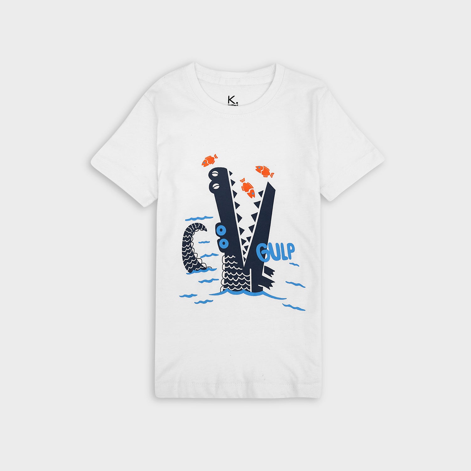 White Crocodile printed tee for kids