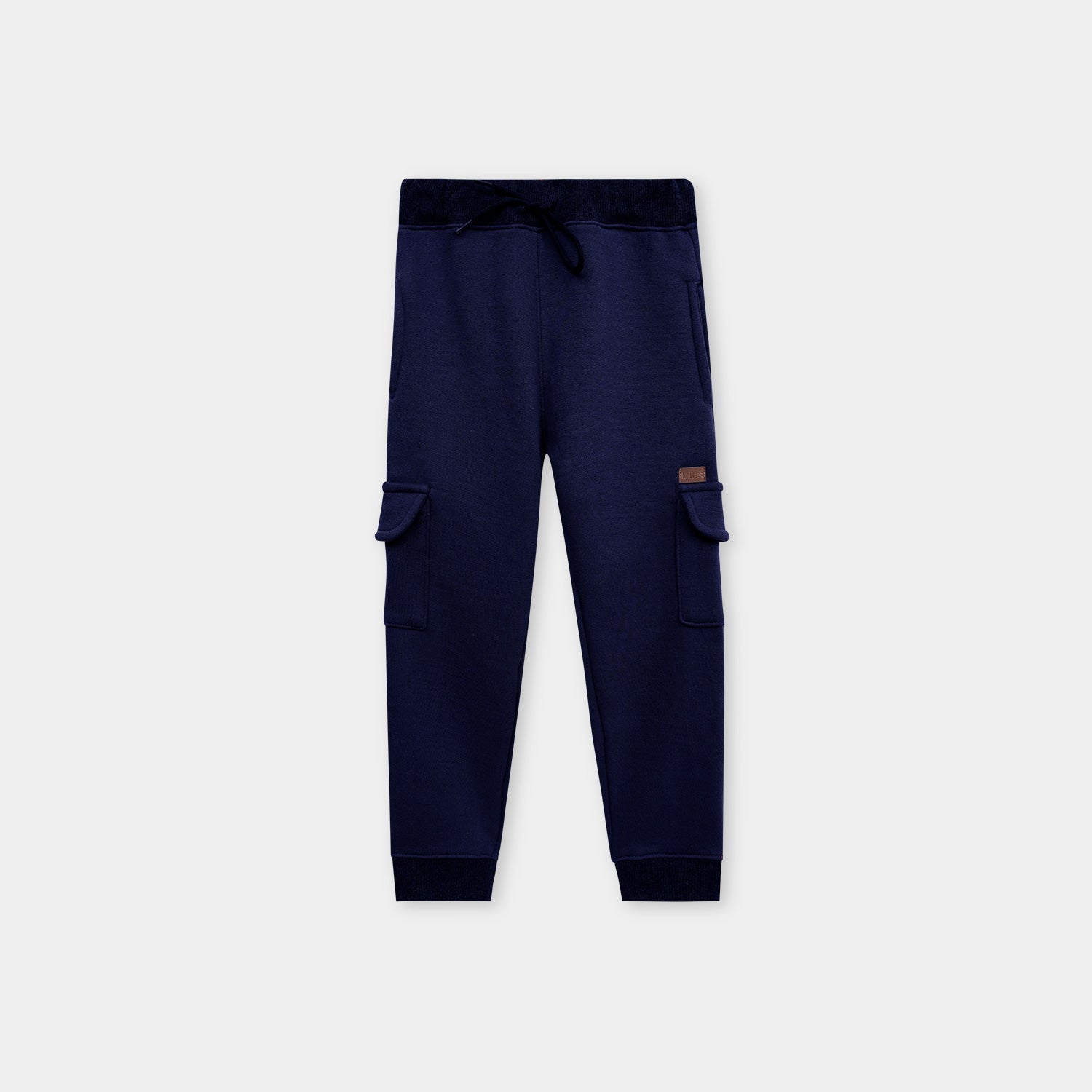 Navy blue 4 pocket trouser in fleece fot kids