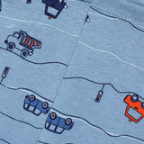 Blue car print tee shirt and shorts for infants