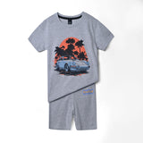 Beach Car printed Tee and shorts For Kids