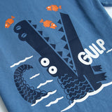 Blue crocodile Graphic Tee For Kids