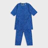 Heart Digital Printed Blue kurti with trouser