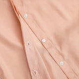 plain peach hidden button design shirt with trouser