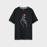 Korean Heart oversized tee for Women