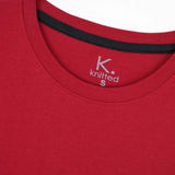 Red color basic tee for Women