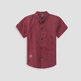 Boy maroon Soft Cotton Half Sleeve Casual Shirt