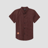 Boy Brown Soft Cotton Half Sleeve Casual Shirt