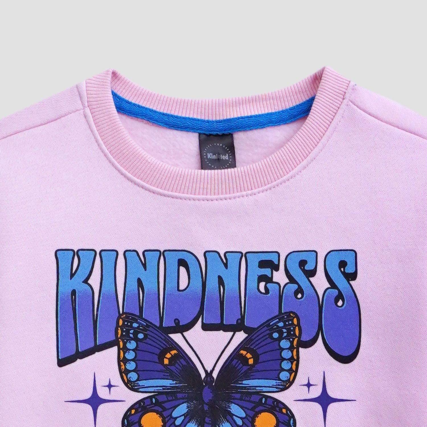 Butterfly Printed Sweatshirt in fleece for Girls