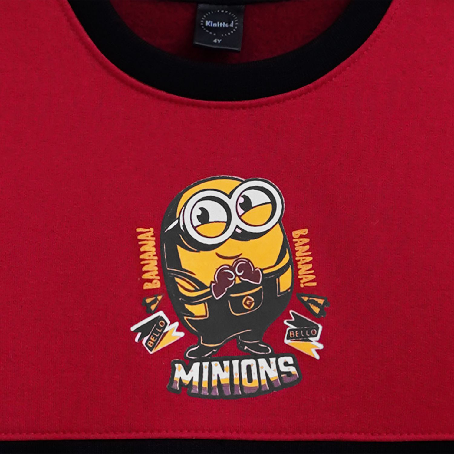 Minion Printed Sweatshirt in fleece for Kids